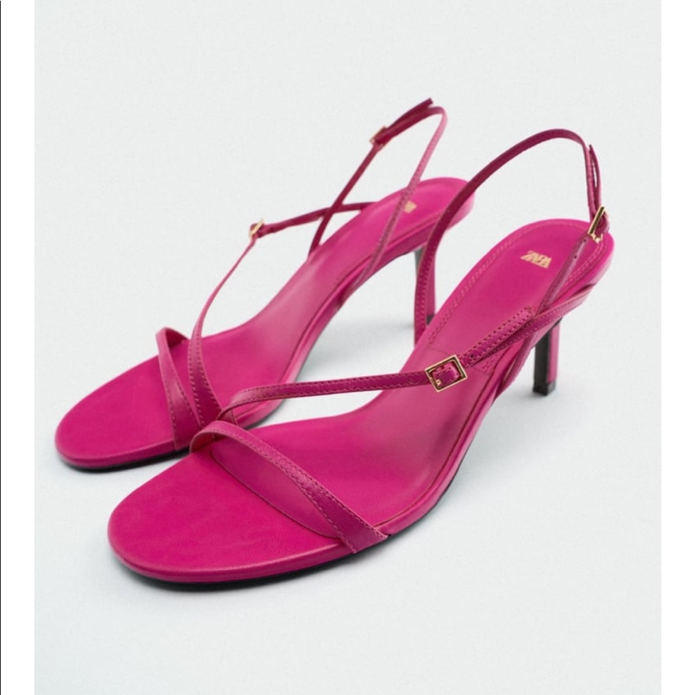 Zara leather high heeled sandals